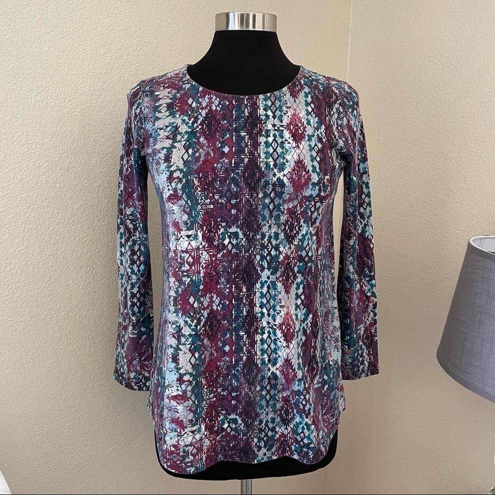 NWOT J. Jill Purple 3/4 Sleeves Top Size XS/P